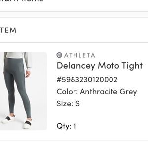 Athleta Delancey Moto Tight, Anthracite Grey